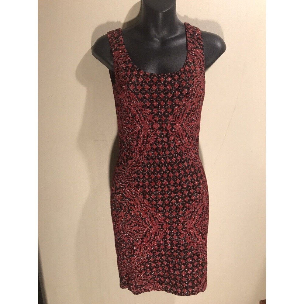 Rock & Republic Bodycon Tank Dress Red & Black Women's Sz S